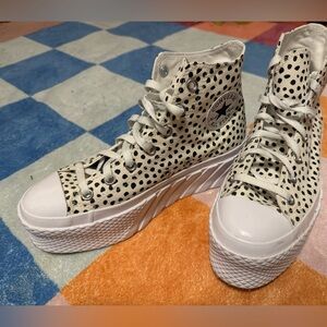 Converse 2x Platform Hi Sneaker - off white and black spotted